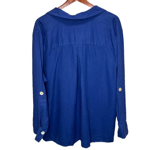 Pennington’s Blue Linen Shirt Size 1x - Picture 4 of 11
